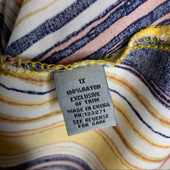 J for Justify Striped V-neck Sleeveless Dress Size 1X NWT - Picture 5 of 6